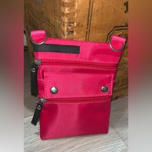 ScanSafe Mini Crossbody Travel Bag / magenta, featuring RFID blocking technology